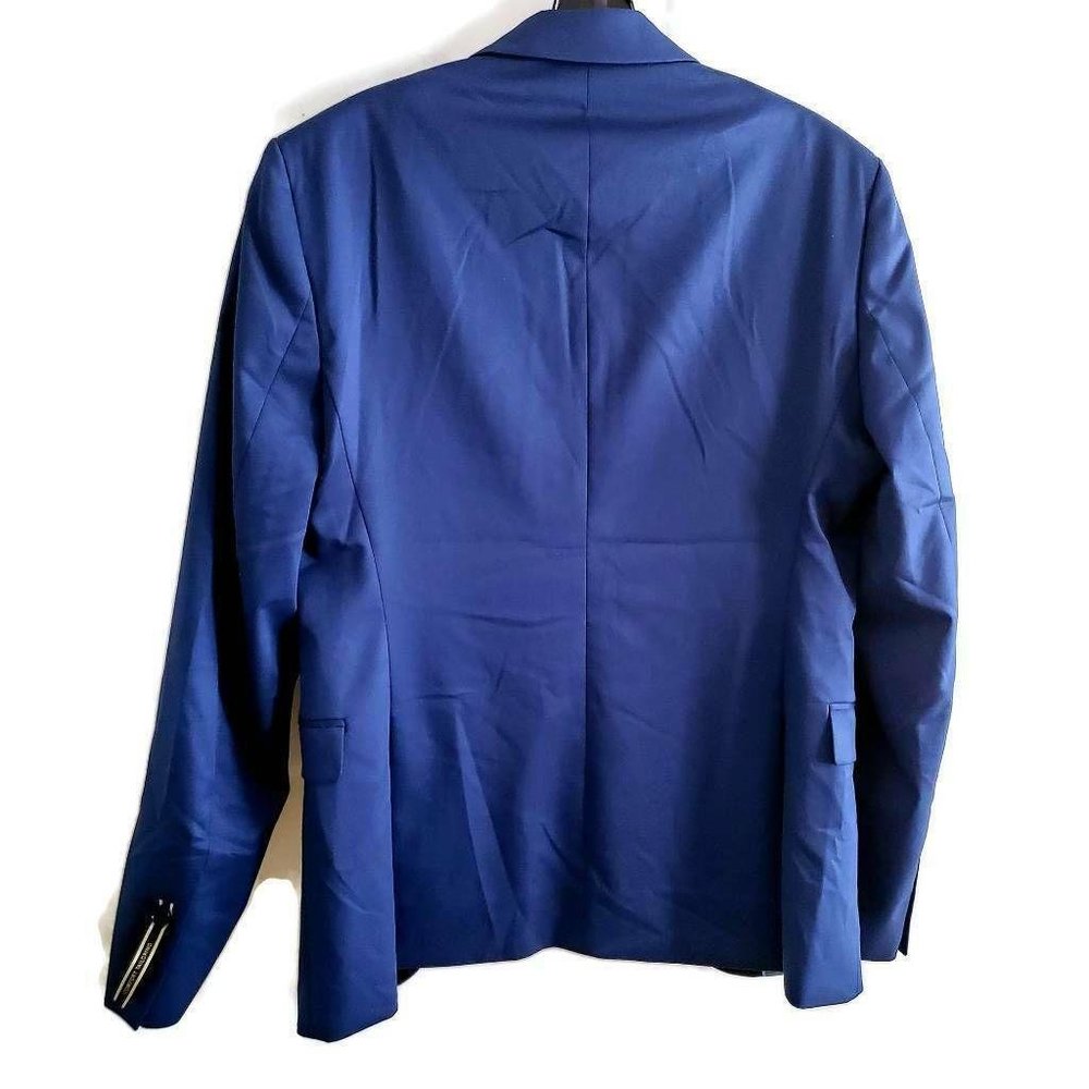 Zara Men's Tuxedo Jacket Blue Black Notch Lapel Lined Dinner Coat Size 36 NWT - Picture 3 of 11